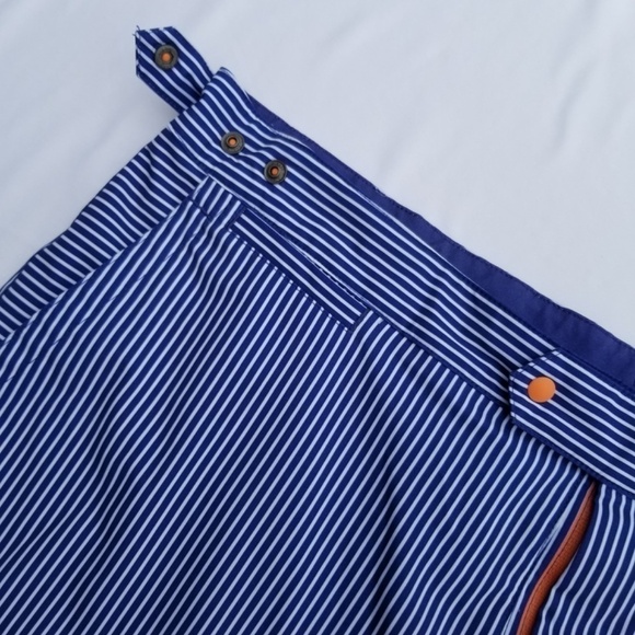 B. DRADDY- Men’s Sz. Large- Blue And White Stripe Swim Trunks- Golf Board Shorts - Picture 3 of 11